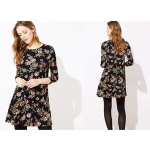 LOFT Floral Long Sleeve Dress | m